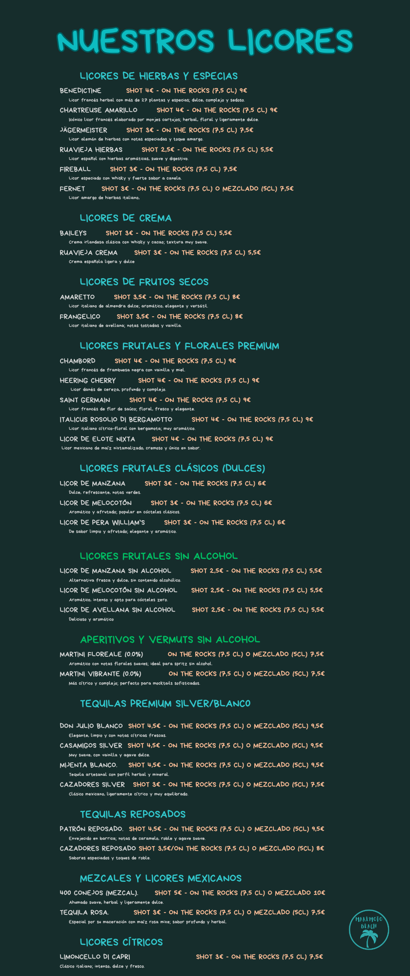 Carta de Licores